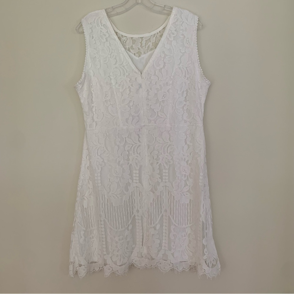 Mslg Round Neck V-Back Wedding Guest Floral Lace A Line Dress NEW - Picture 9 of 14